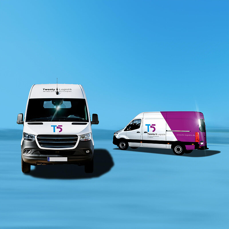 Werbeagentur Referenzen - T5 Logistik Fahrzeug-Beklebung
